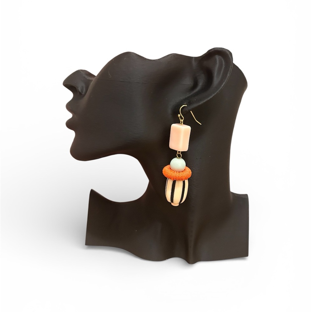 Plunder Peach and Orange Dangle Earrings